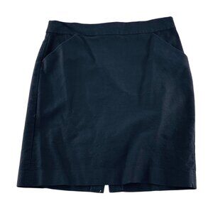 J.Crew Womens Navy Pencil Skirt 12‎ Cotton Back Zipper Closure